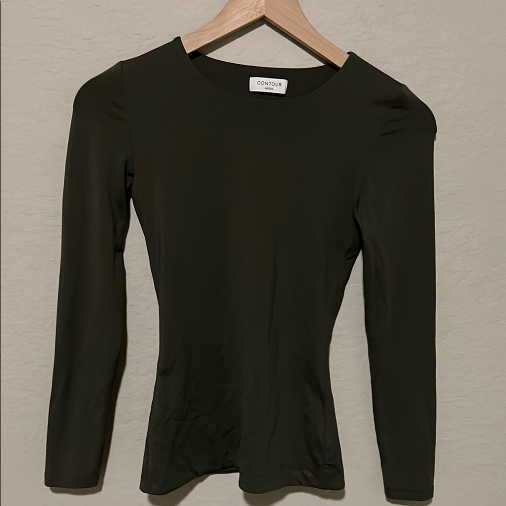 Aritzia Long Sleeve Top in Dark Olive